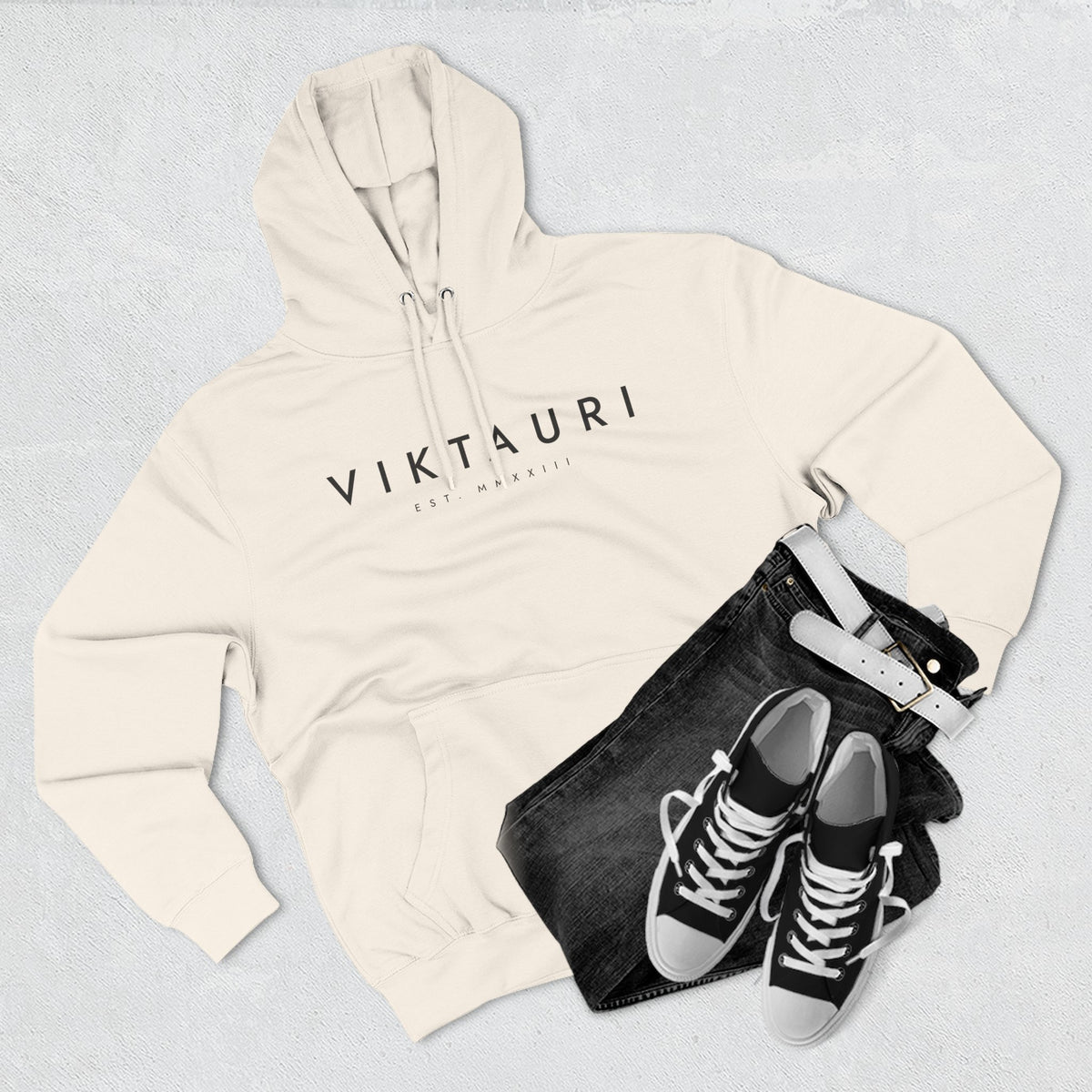 VIKTAURI Est. MMXXIII Hoodie | Minimalist Luxury Pullover |