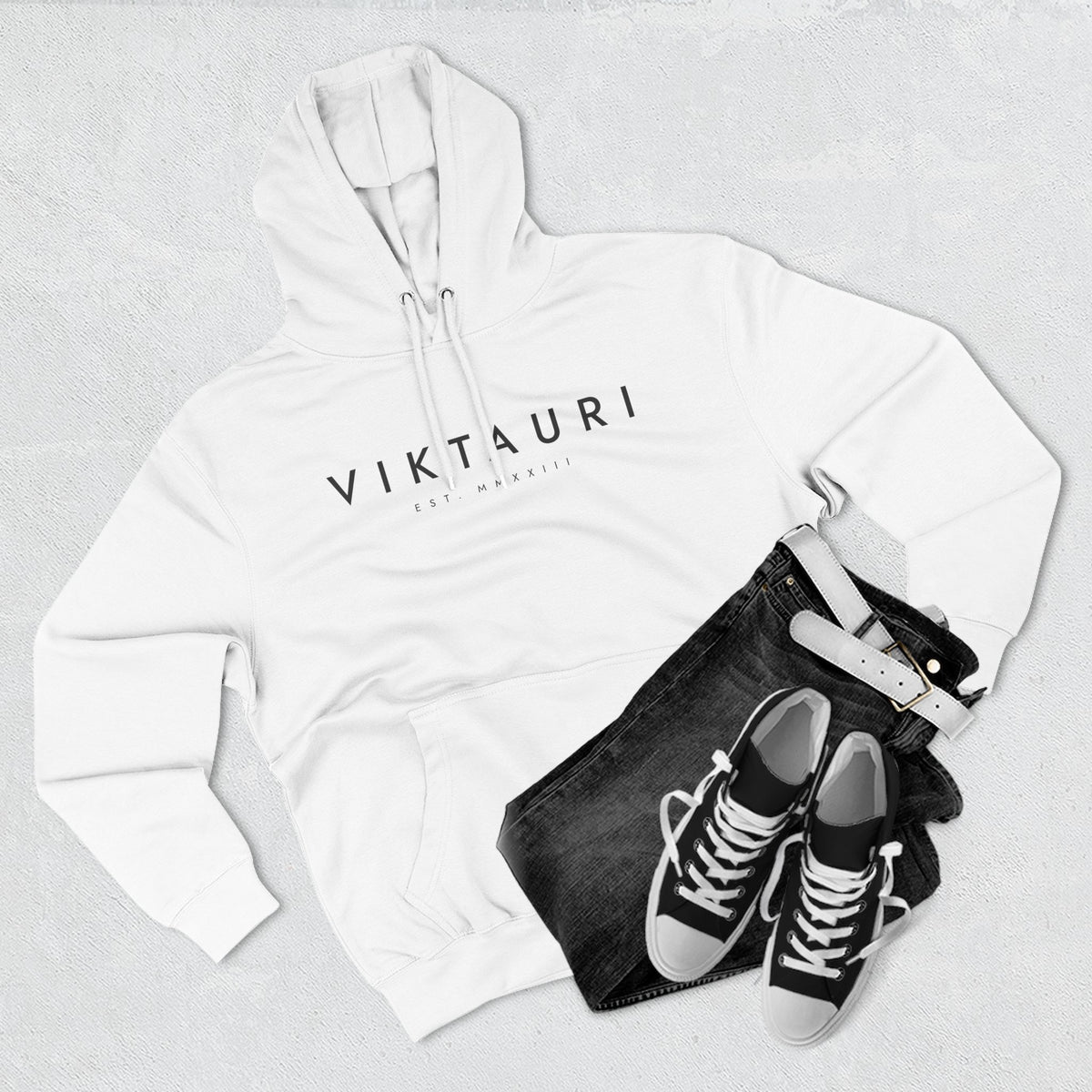 VIKTAURI Est. MMXXIII Hoodie | Minimalist Luxury Pullover |