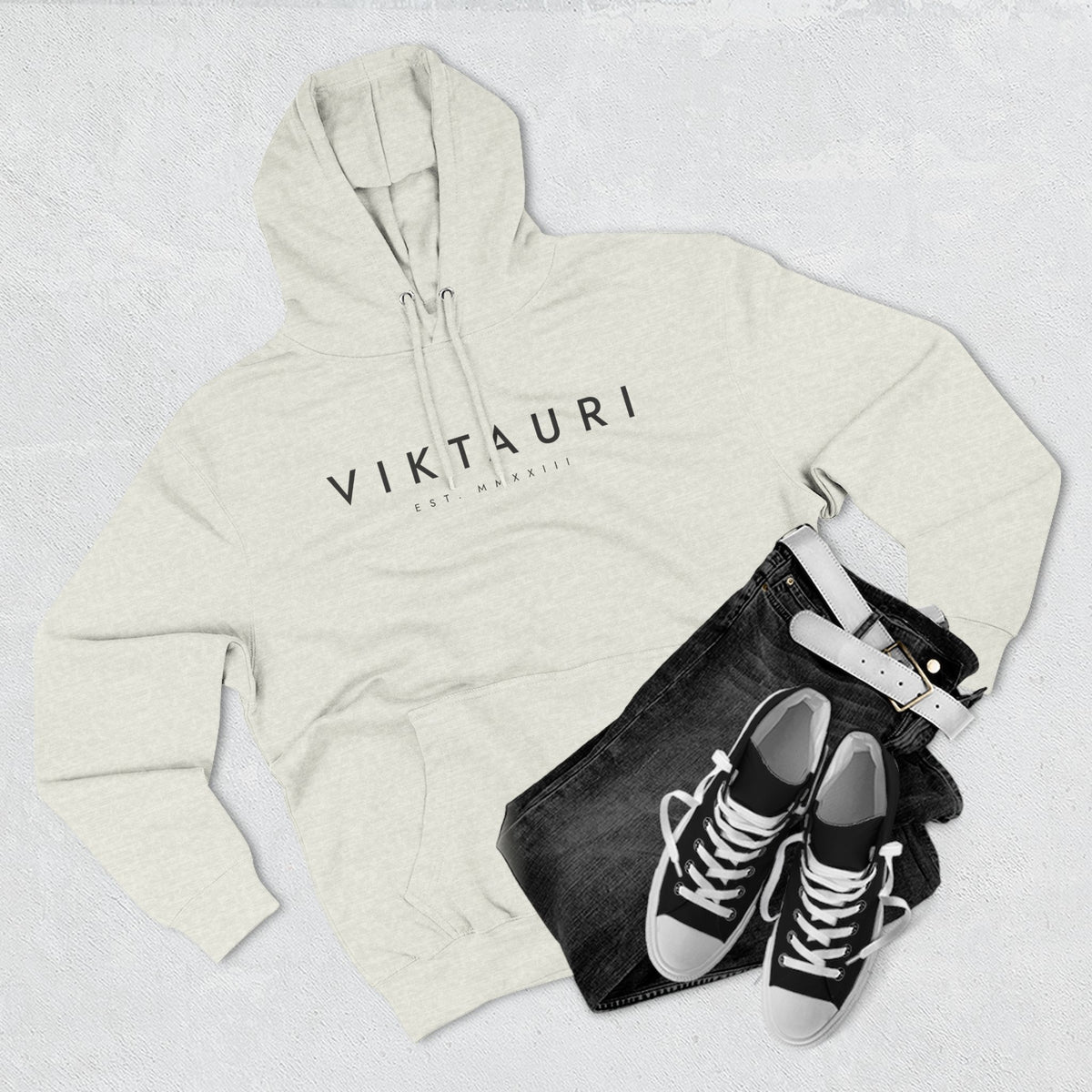 VIKTAURI Est. MMXXIII Hoodie | Minimalist Luxury Pullover |